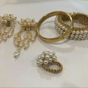 Costume Jewelry Faux Pearls and gold